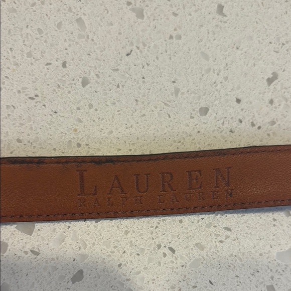 Lauren Ralph Lauren Silver and Brown Leather Belt - Small - Picture 3 of 7